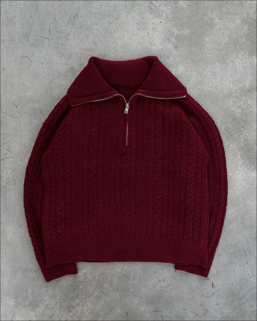 ハーフジップショートニット TO1786