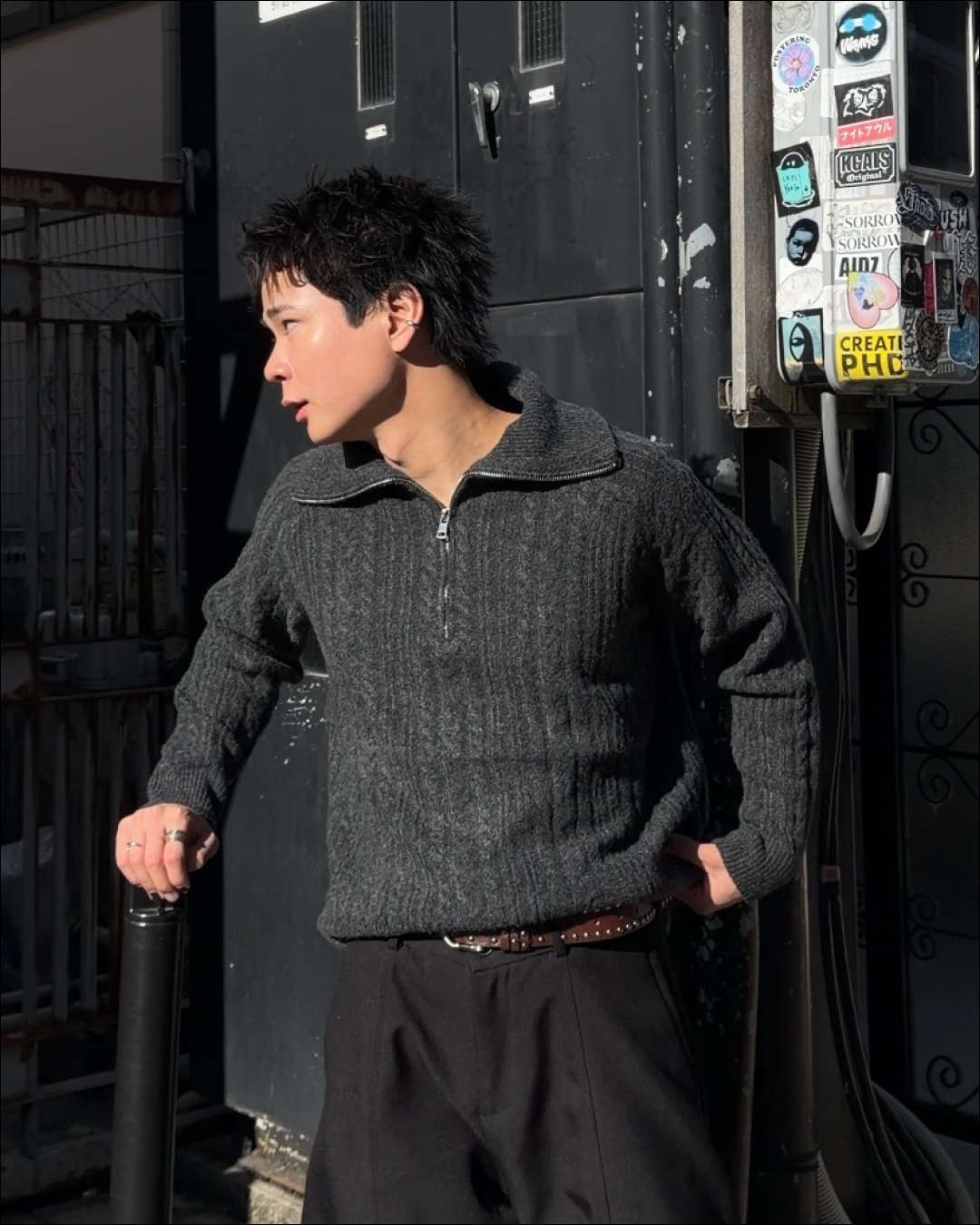 ハーフジップショートニット TO1786