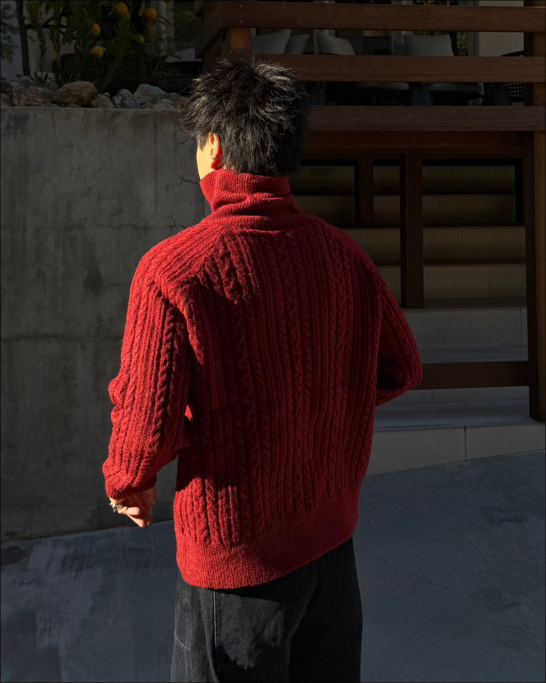 ハーフジップショートニット TO1786