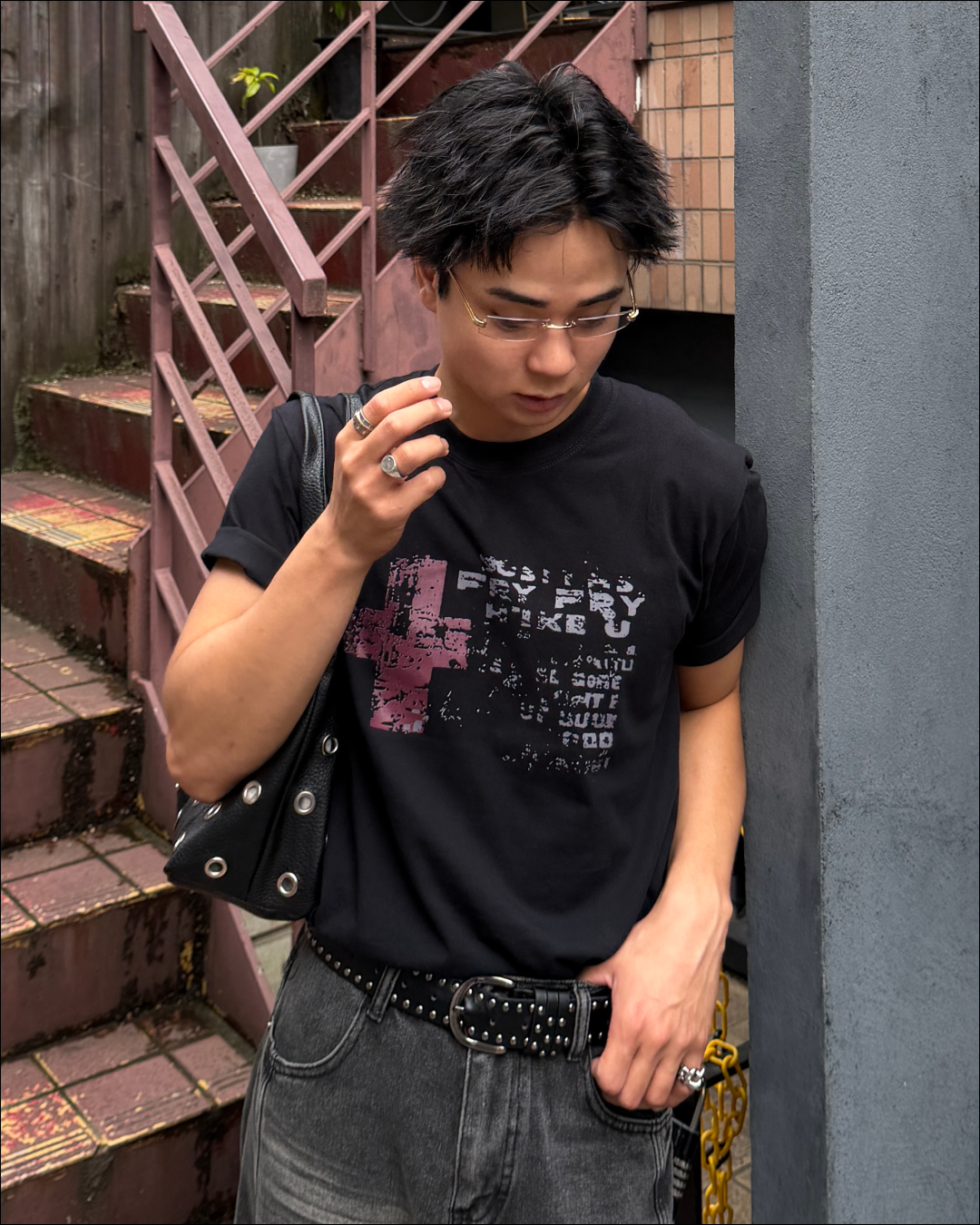 グランジフェードプリントTシャツ TO2623