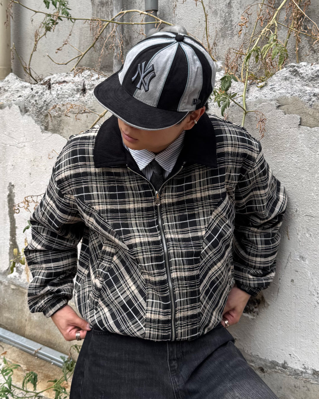 リバーシブルツイードブルゾン ちょこADAM ET ROPE' リバーシブル