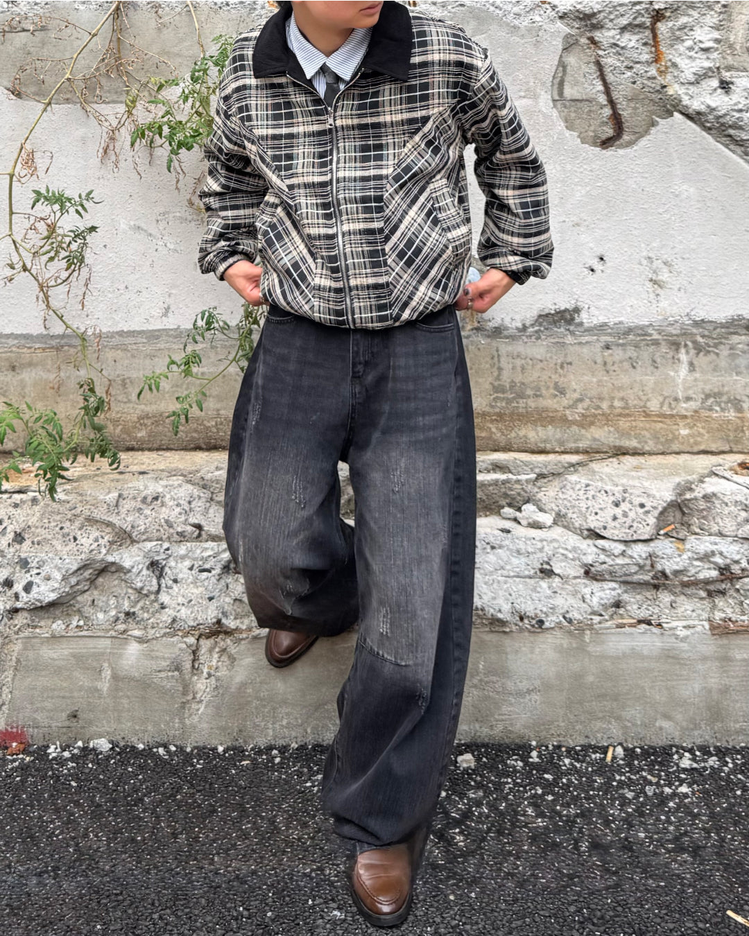 【即納】リバーシブルツイードコーデュロイショートブルゾン TO5004