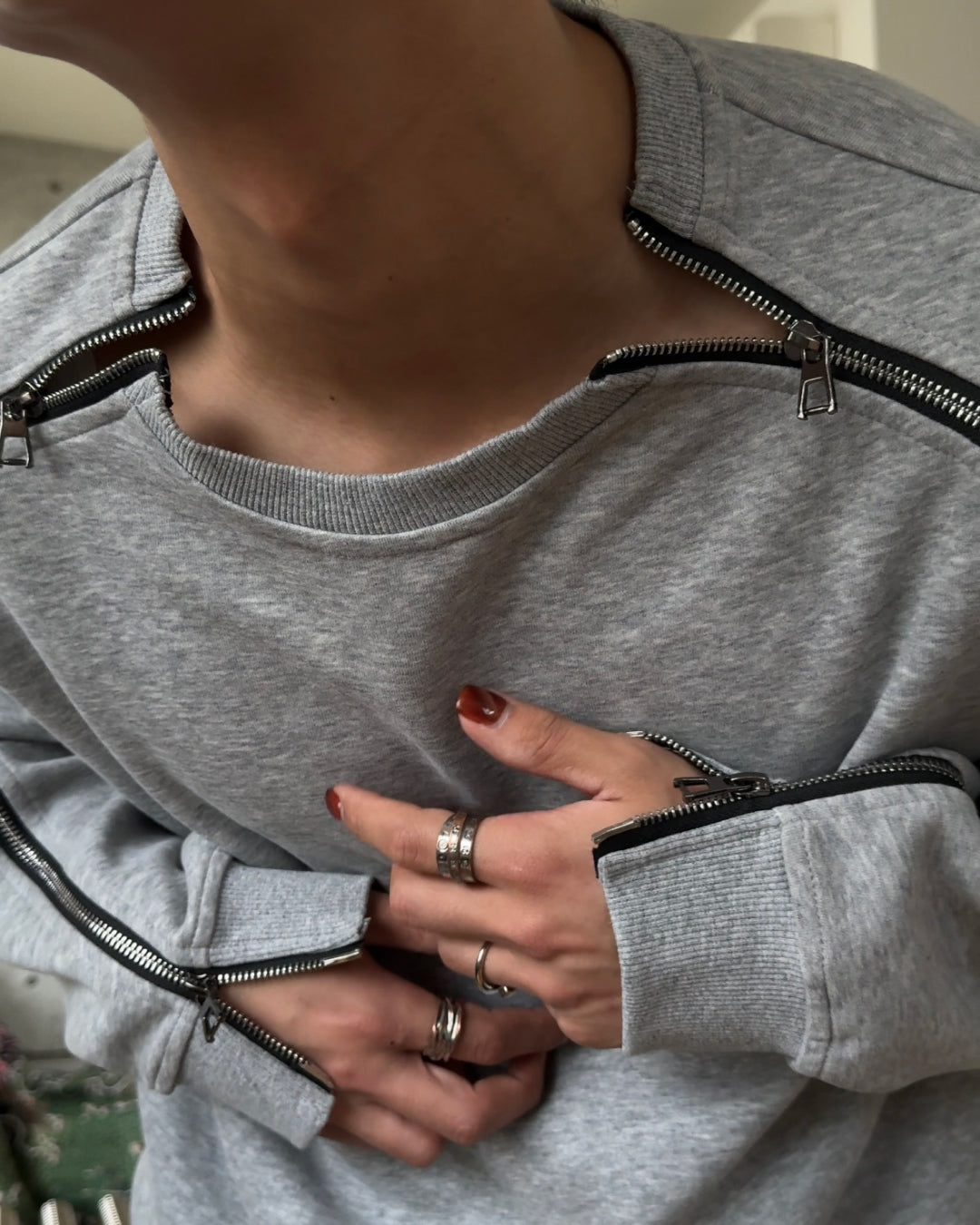 【即納】ジップスリットスウェット TO5008