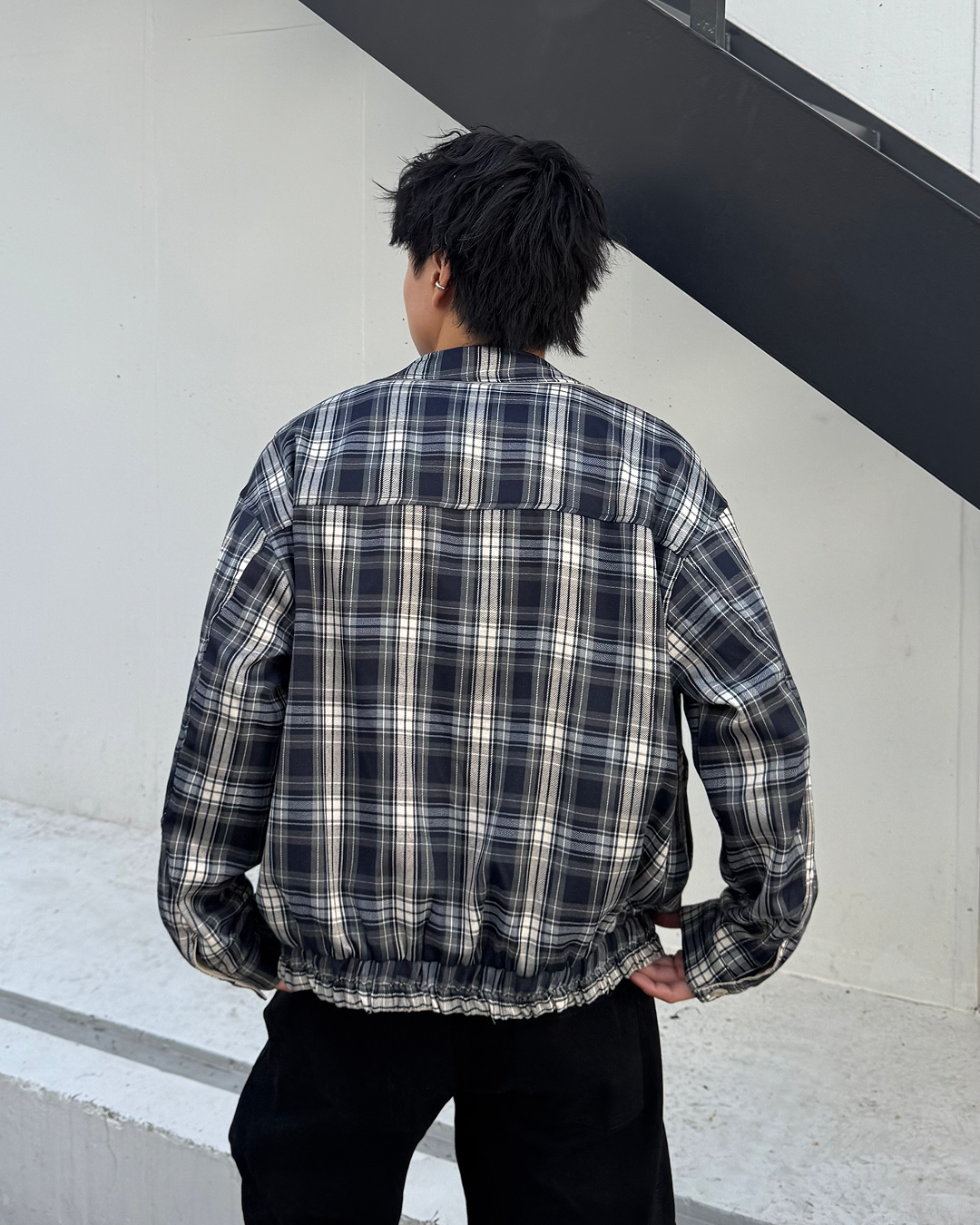 【即納】リバーシブルチェックブルゾン TO5009