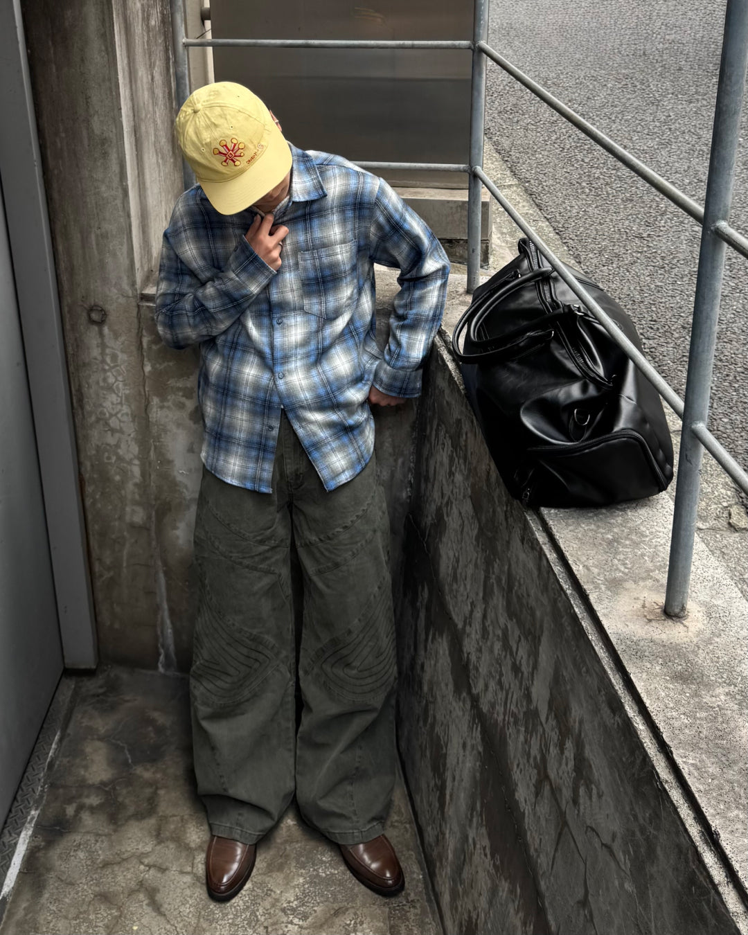 【即納】ステッチデザイン切替ウォッシュデニム TO5017