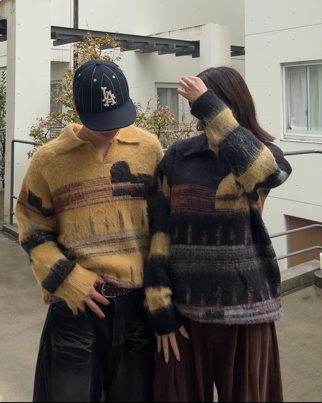 【即納】ユニセックスデザインスキッパーシャギーニット TO5035