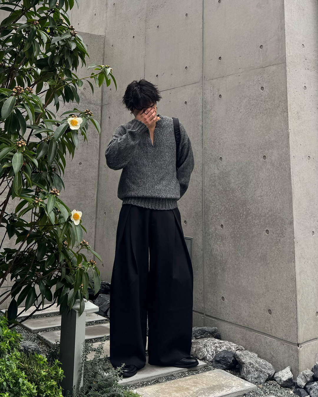 【即納】キーネックミックスカラーニットTO5043