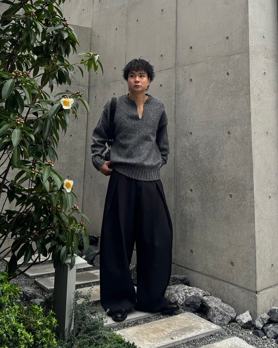 【即納】キーネックミックスカラーニットTO5043