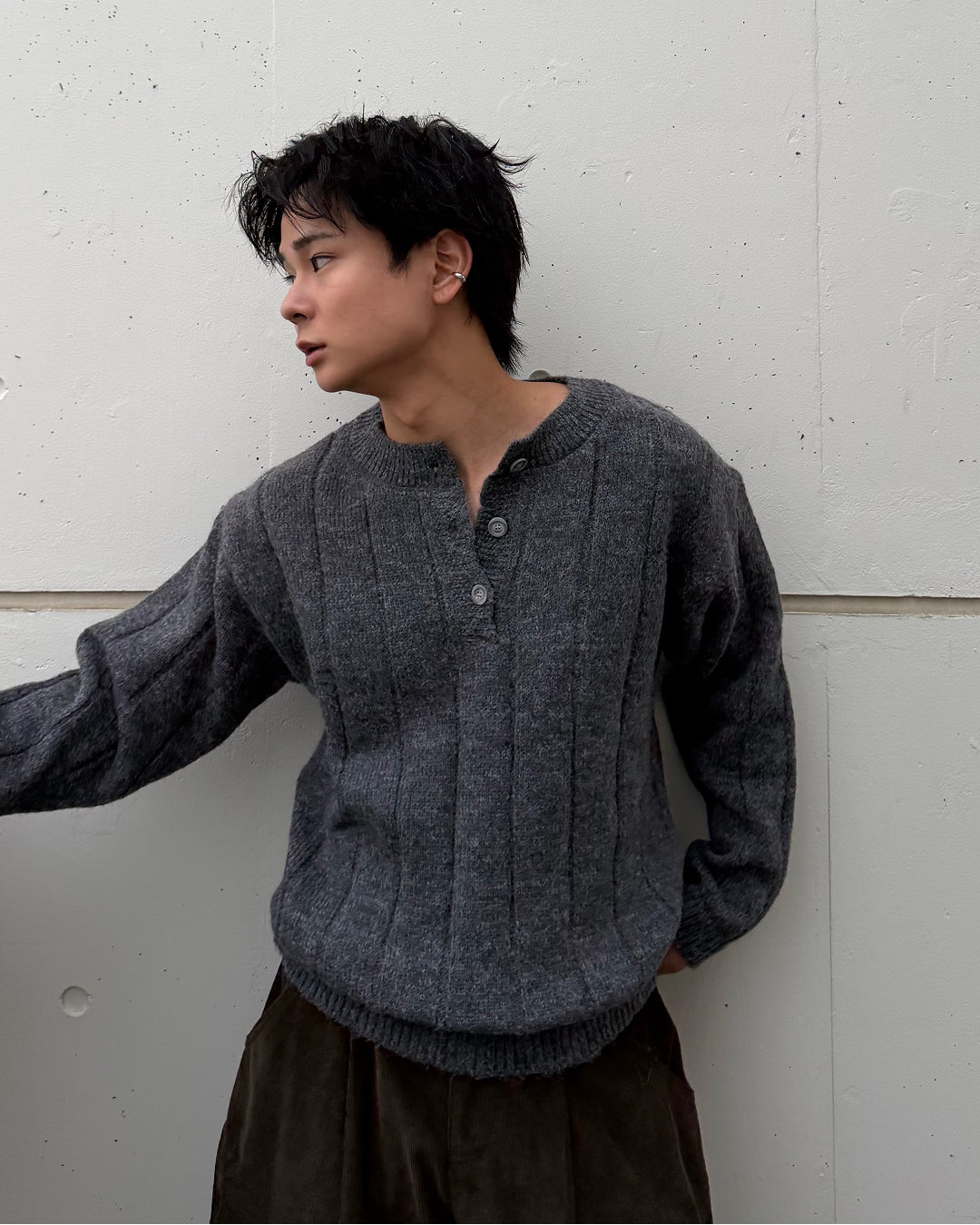 【即納】ミックスカラーショートボタンニット TO5046