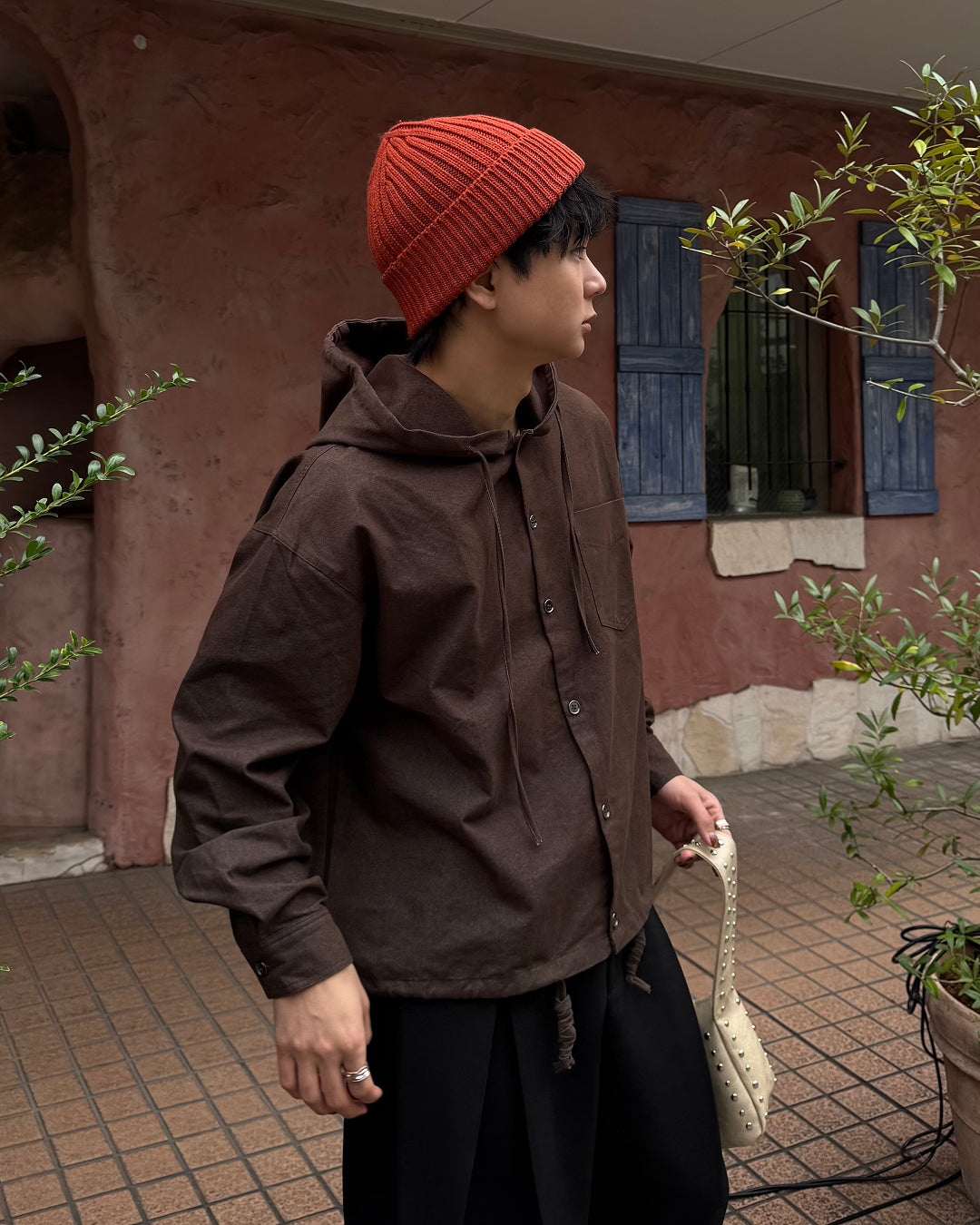 【即納】Wコードフードシャツ TO5049