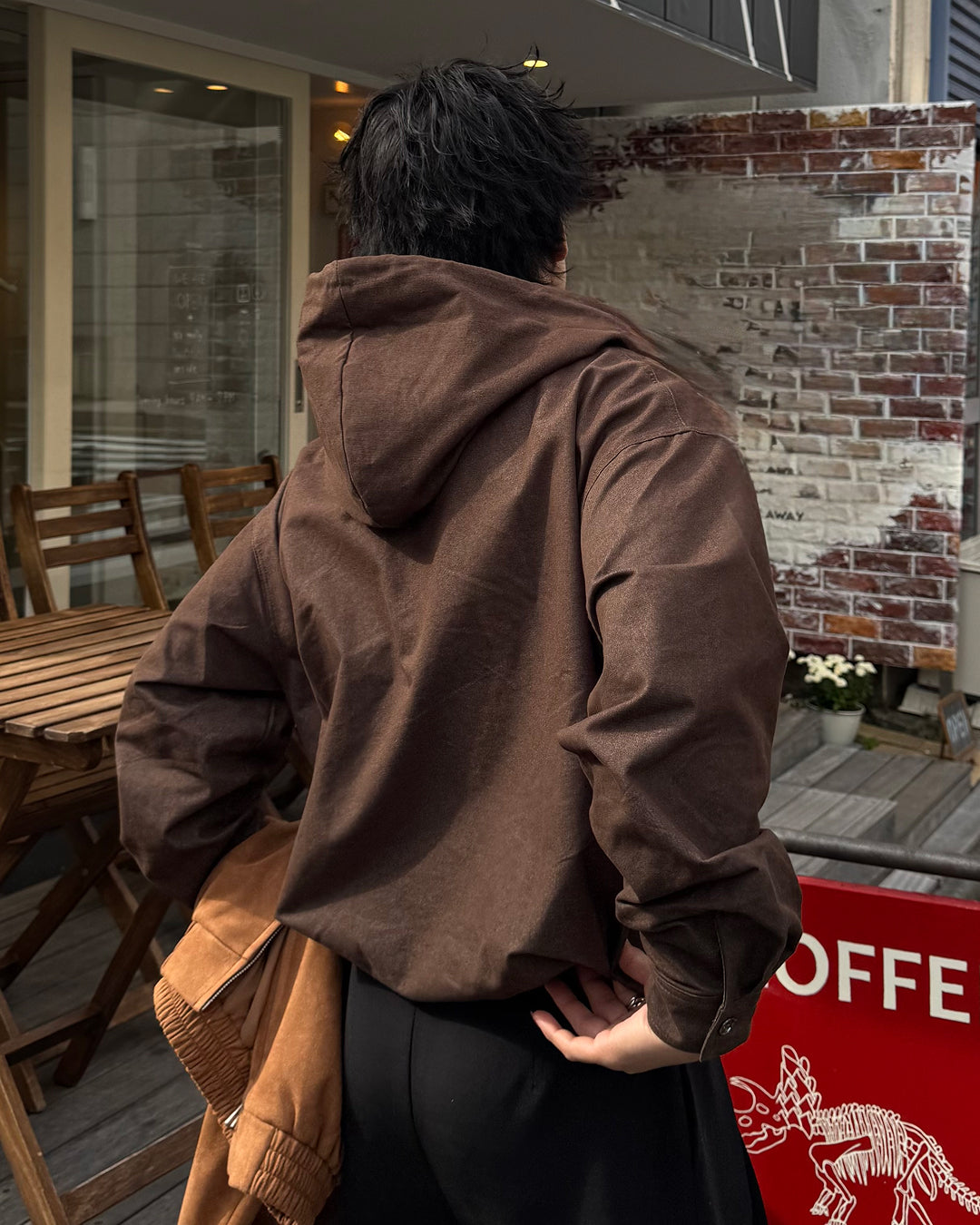 【即納】Wコードフードシャツ TO5049