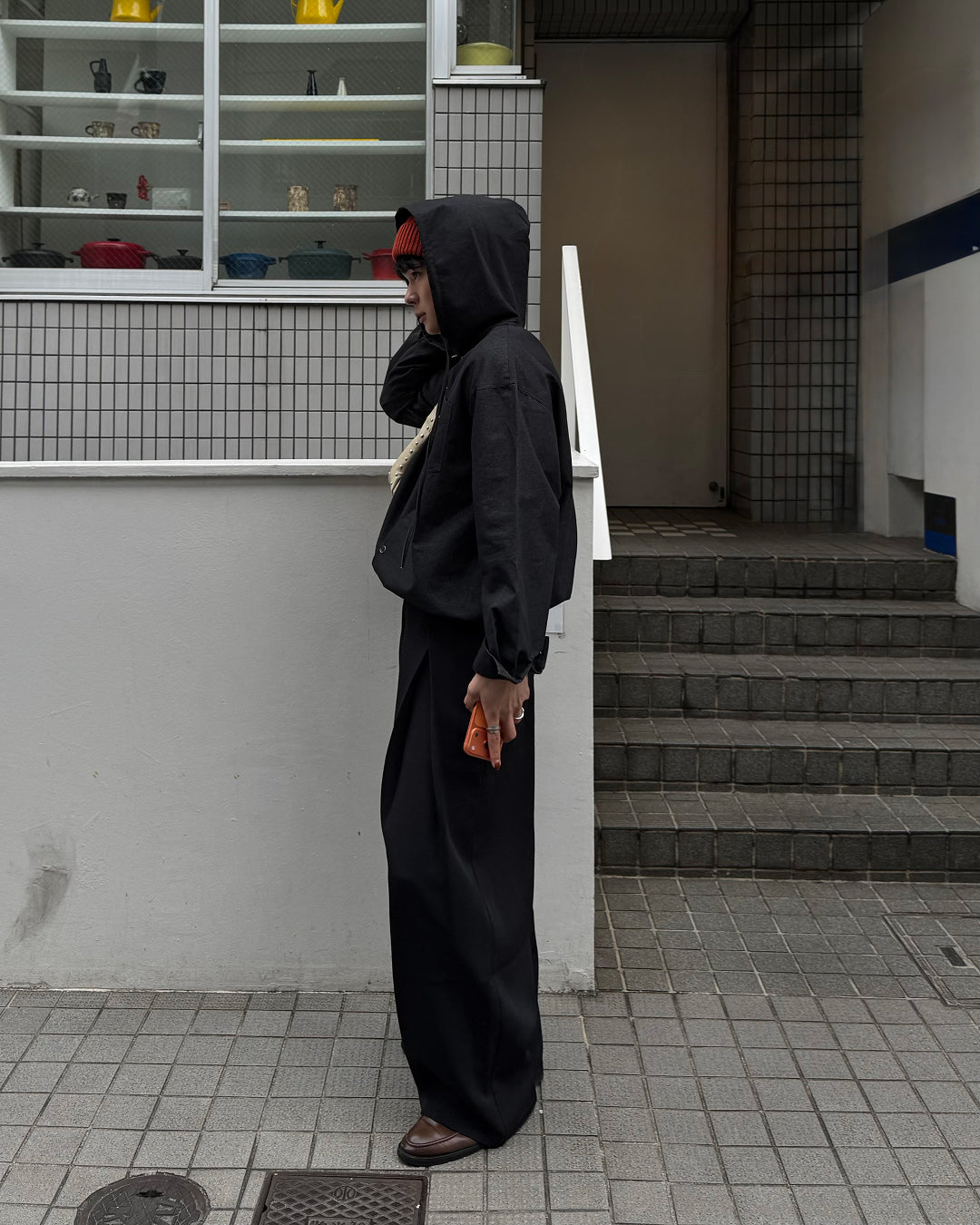 【即納】Wコードフードシャツ TO5049