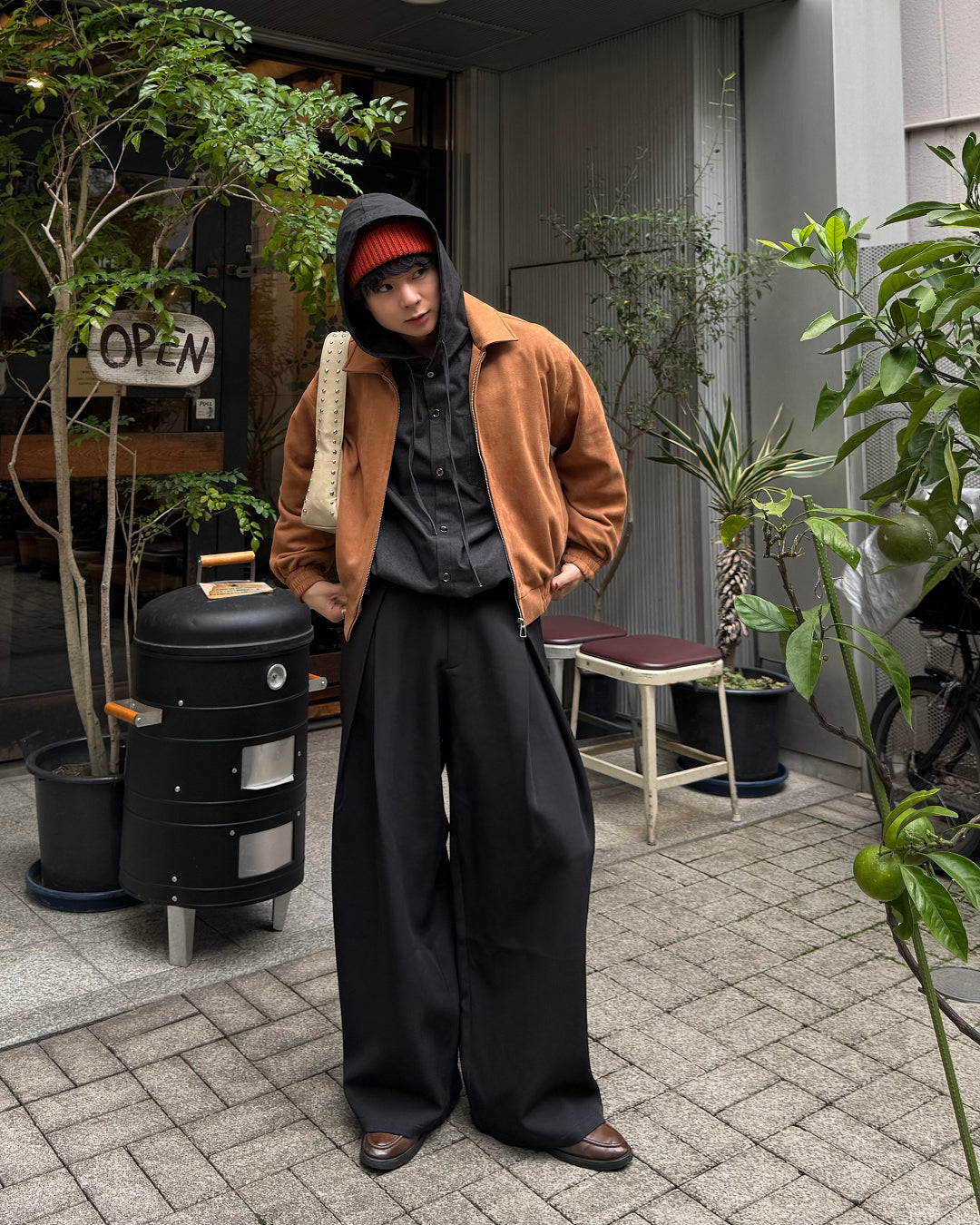 【即納】Wコードフードシャツ TO5049