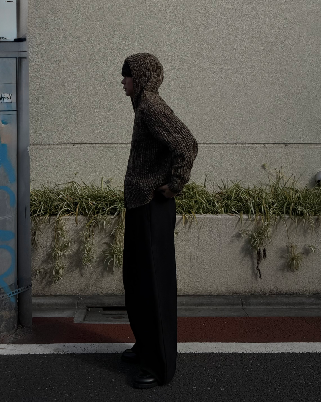 【即納】ミックスカラーダブルジップニットパーカー TO5053