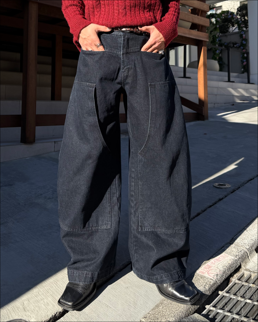 即納】ダブルニーポケットディープインディゴカーブデニム TO5064