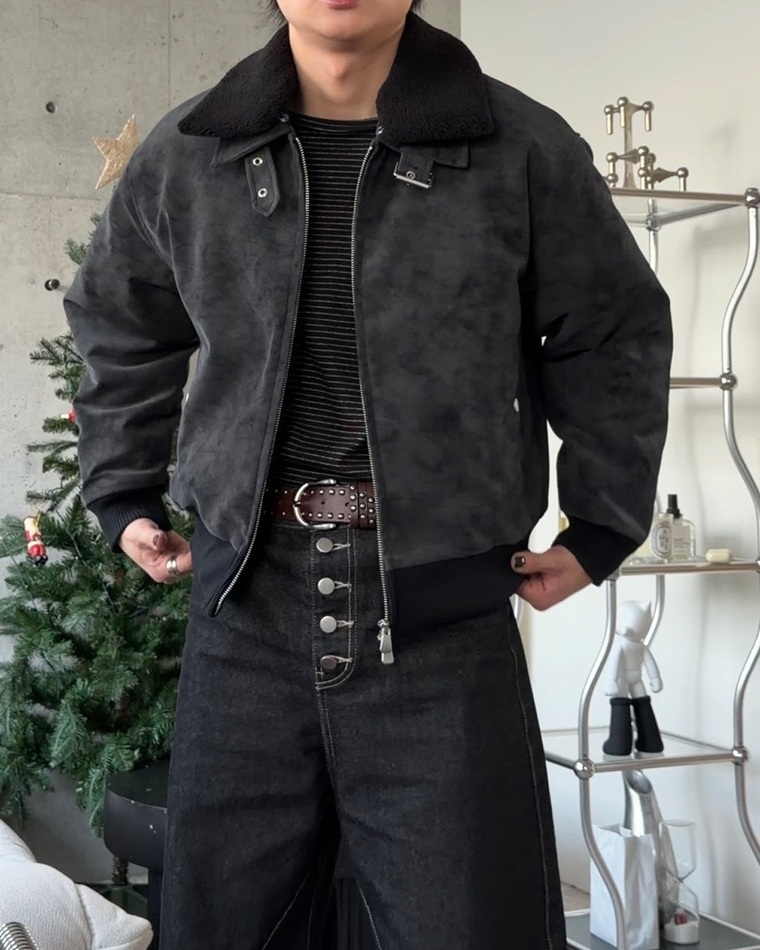 3wayボア襟キルティングジャケット TO1579