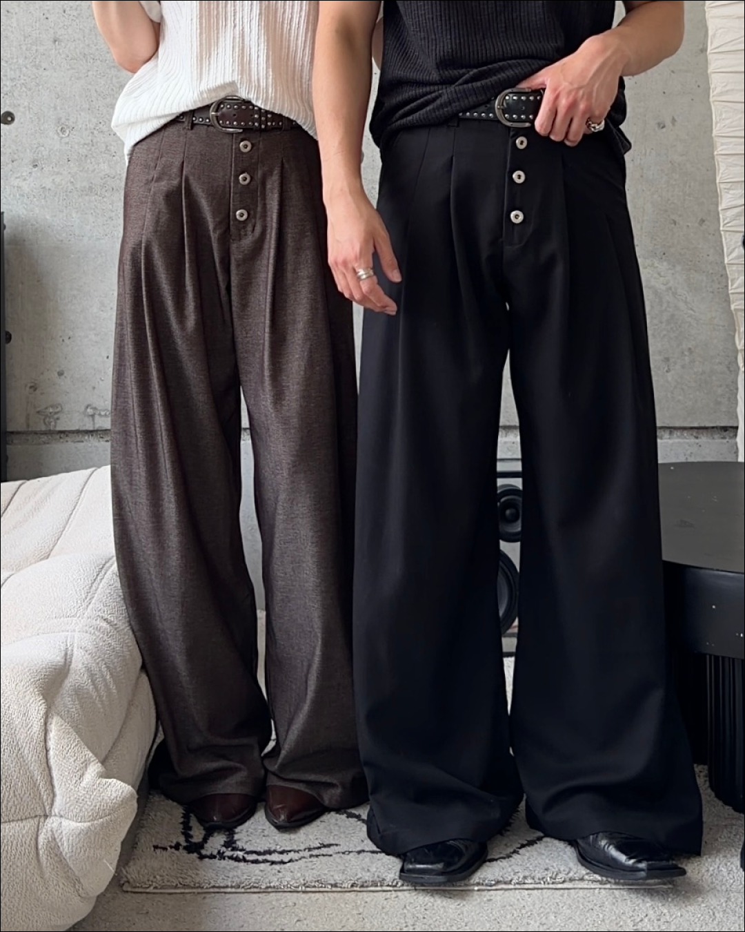【即納】2タックシンチバッグベルトスラックス TO5074