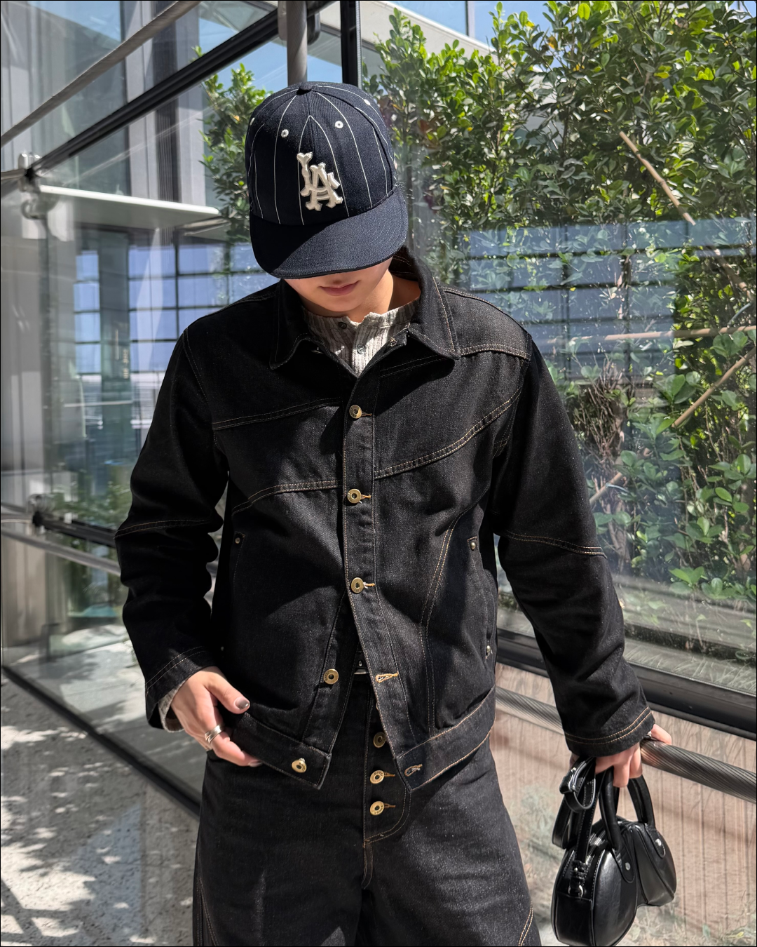 【即納】ウェーブステッチショートデニムジャケット/セットアップ可 TO5080