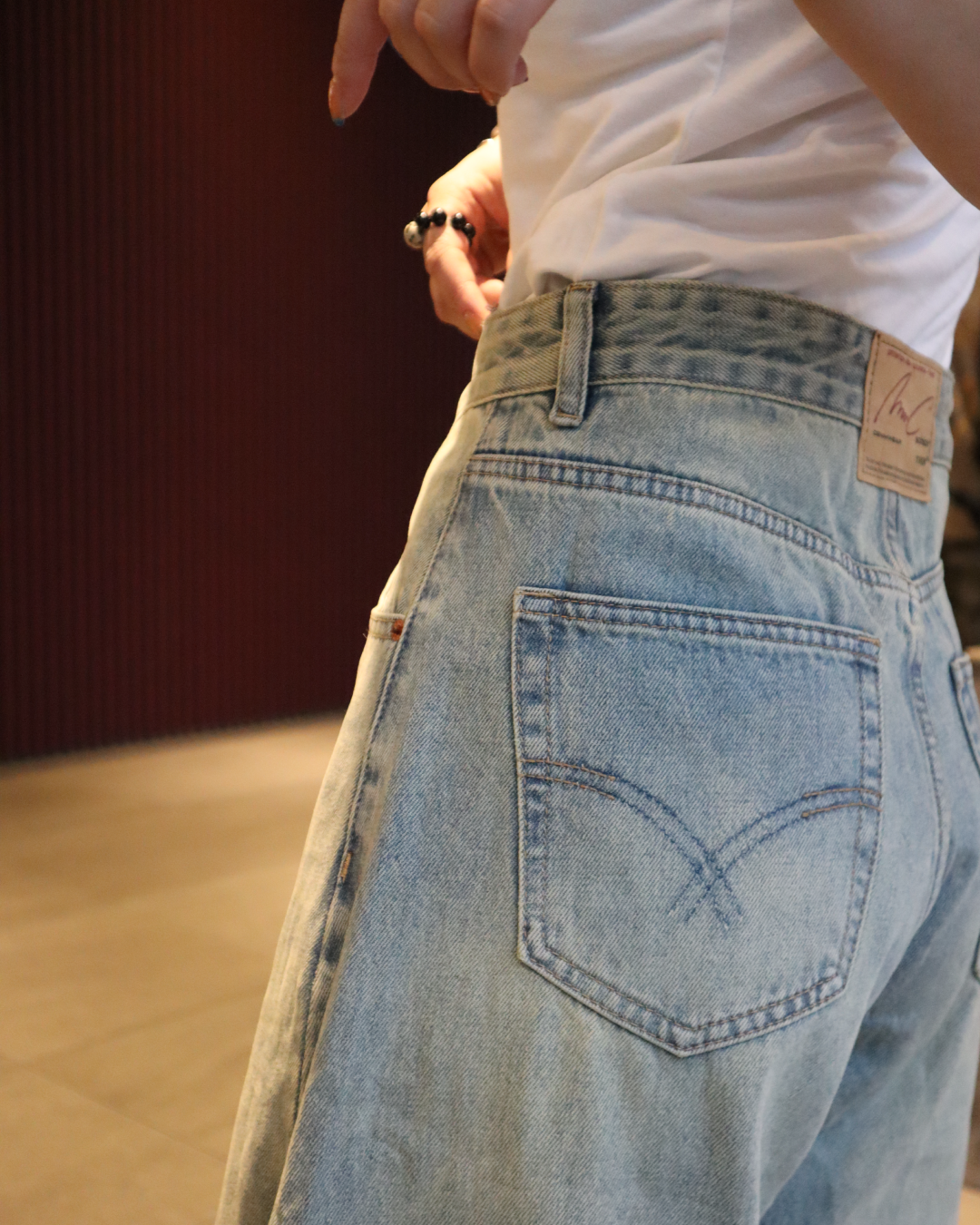 ウォッシュバルーンワイドデニムパンツ UK0005