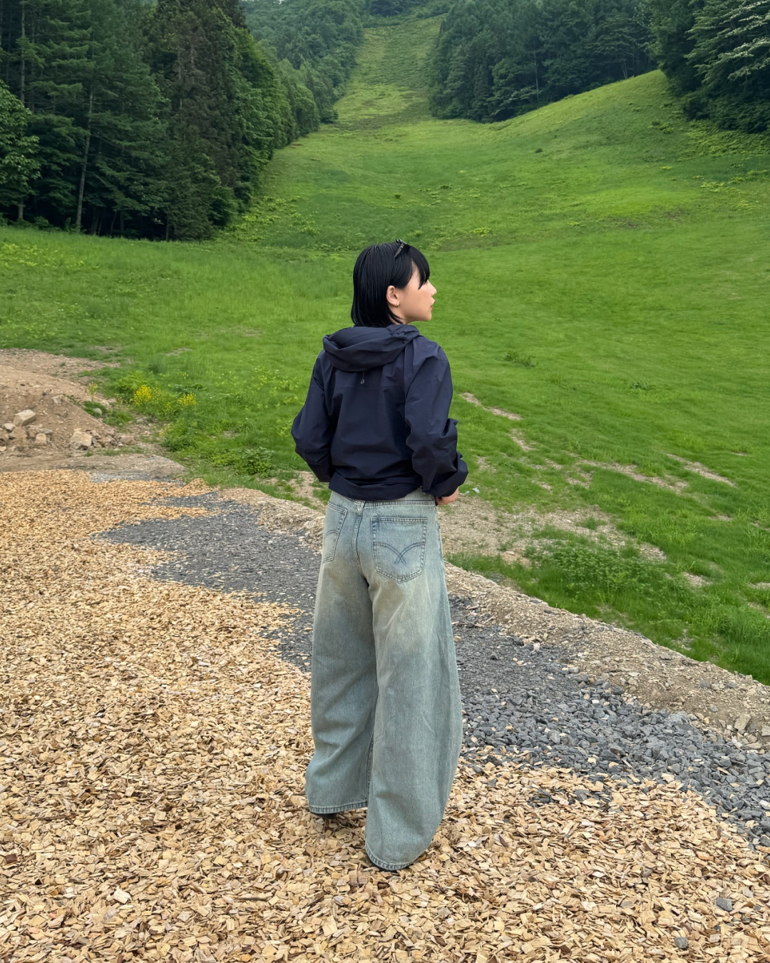 ウォッシュバルーンワイドデニムパンツ UK0005