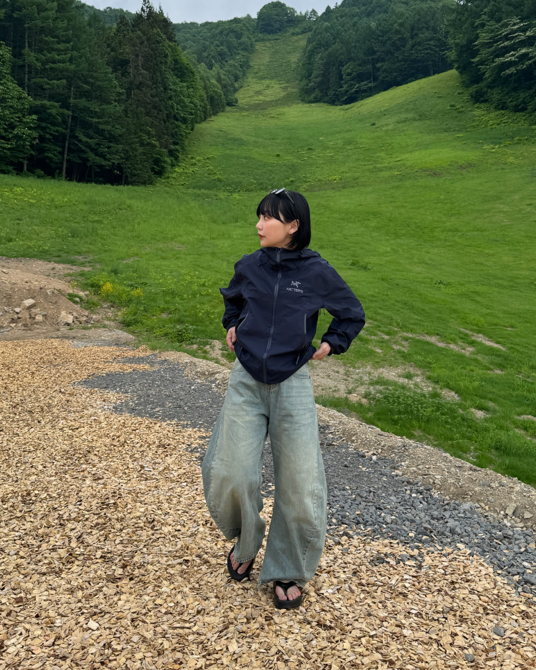 ウォッシュバルーンワイドデニムパンツ UK0005