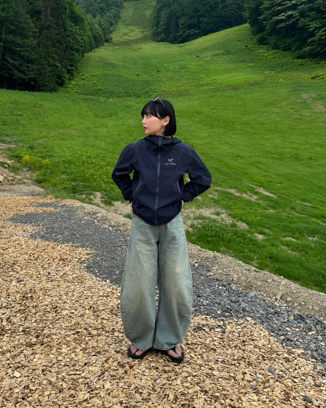 ウォッシュバルーンワイドデニムパンツ UK0005