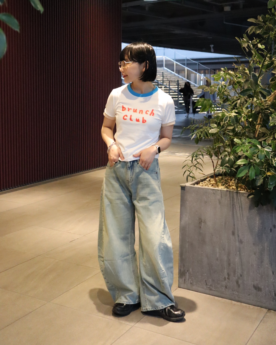 ウォッシュバルーンワイドデニムパンツ UK0005