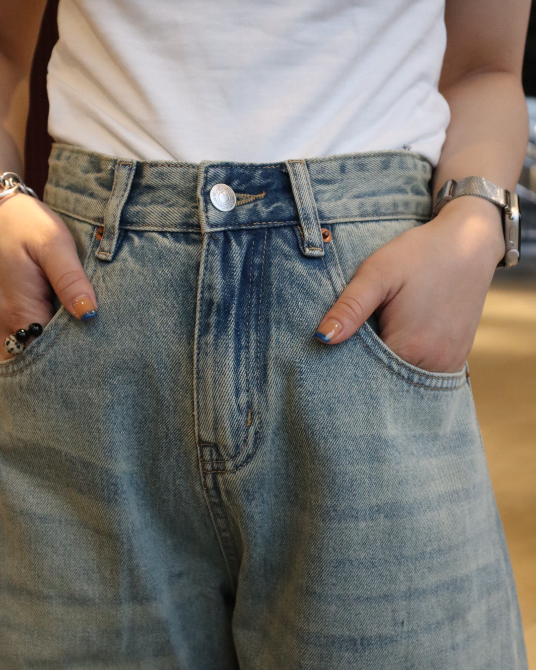 ウォッシュバルーンワイドデニムパンツ UK0005