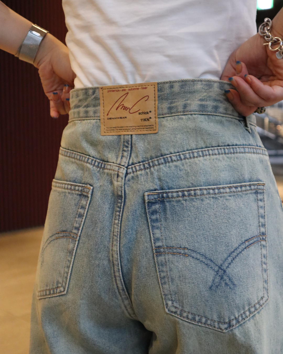 ウォッシュバルーンワイドデニムパンツ UK0005