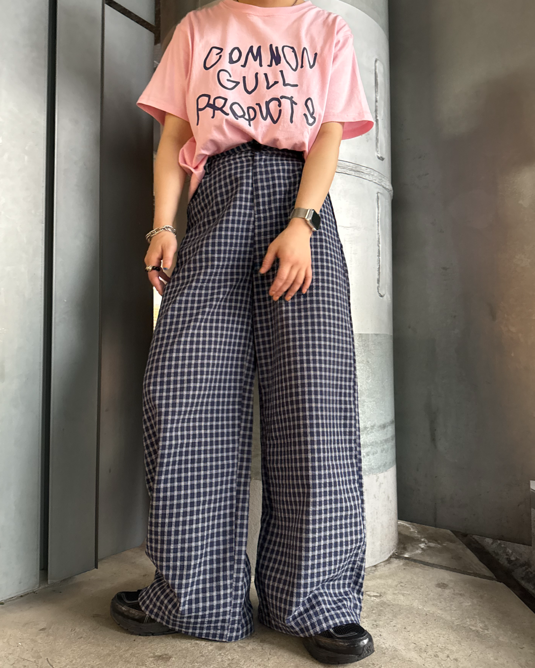 チェックワイドパンツ UK0013