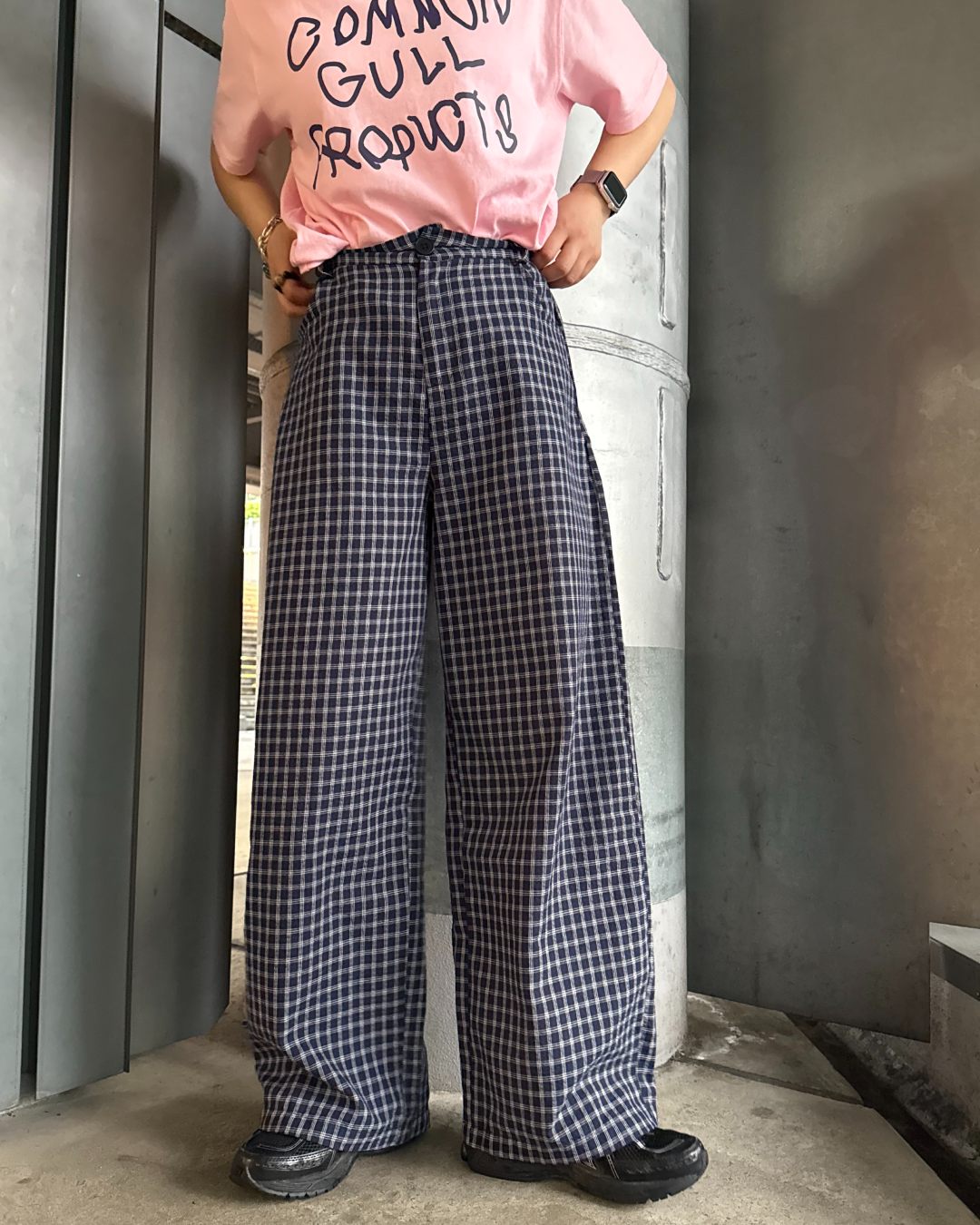 チェックワイドパンツ UK0013