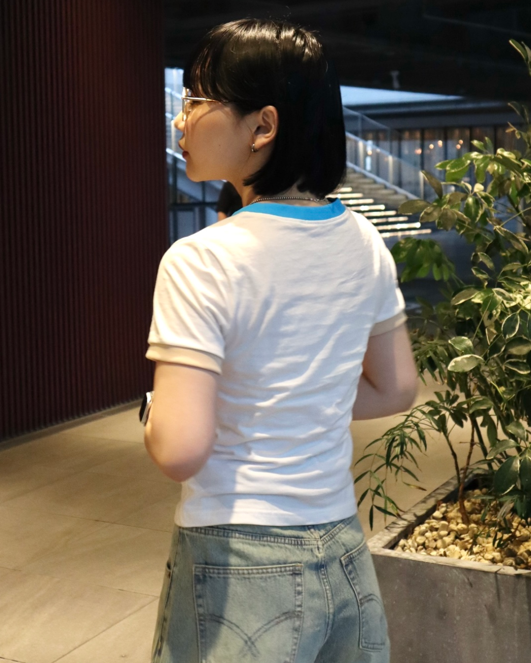 ネックカラーレタリングTシャツ UK0015