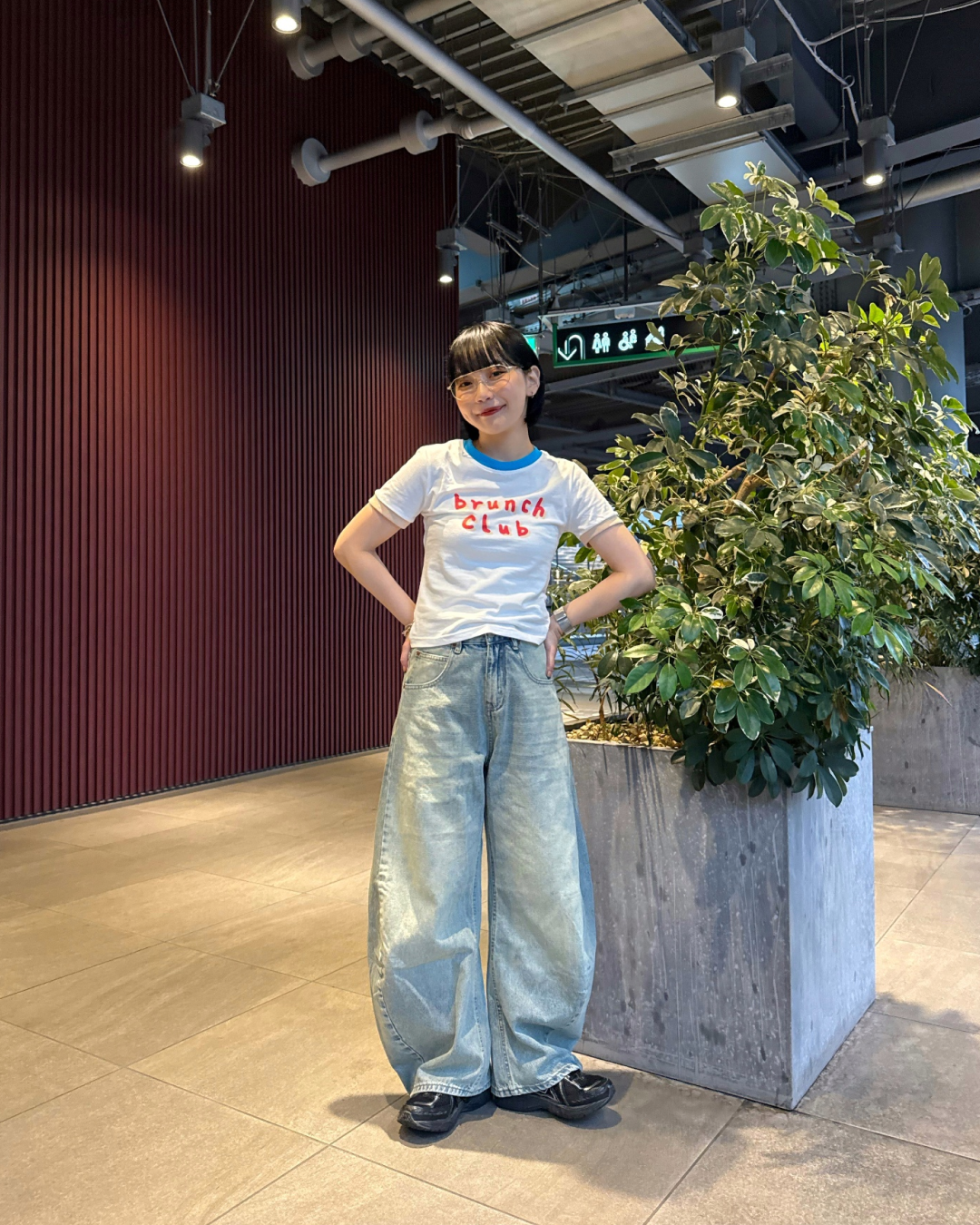 ネックカラーレタリングTシャツ UK0015