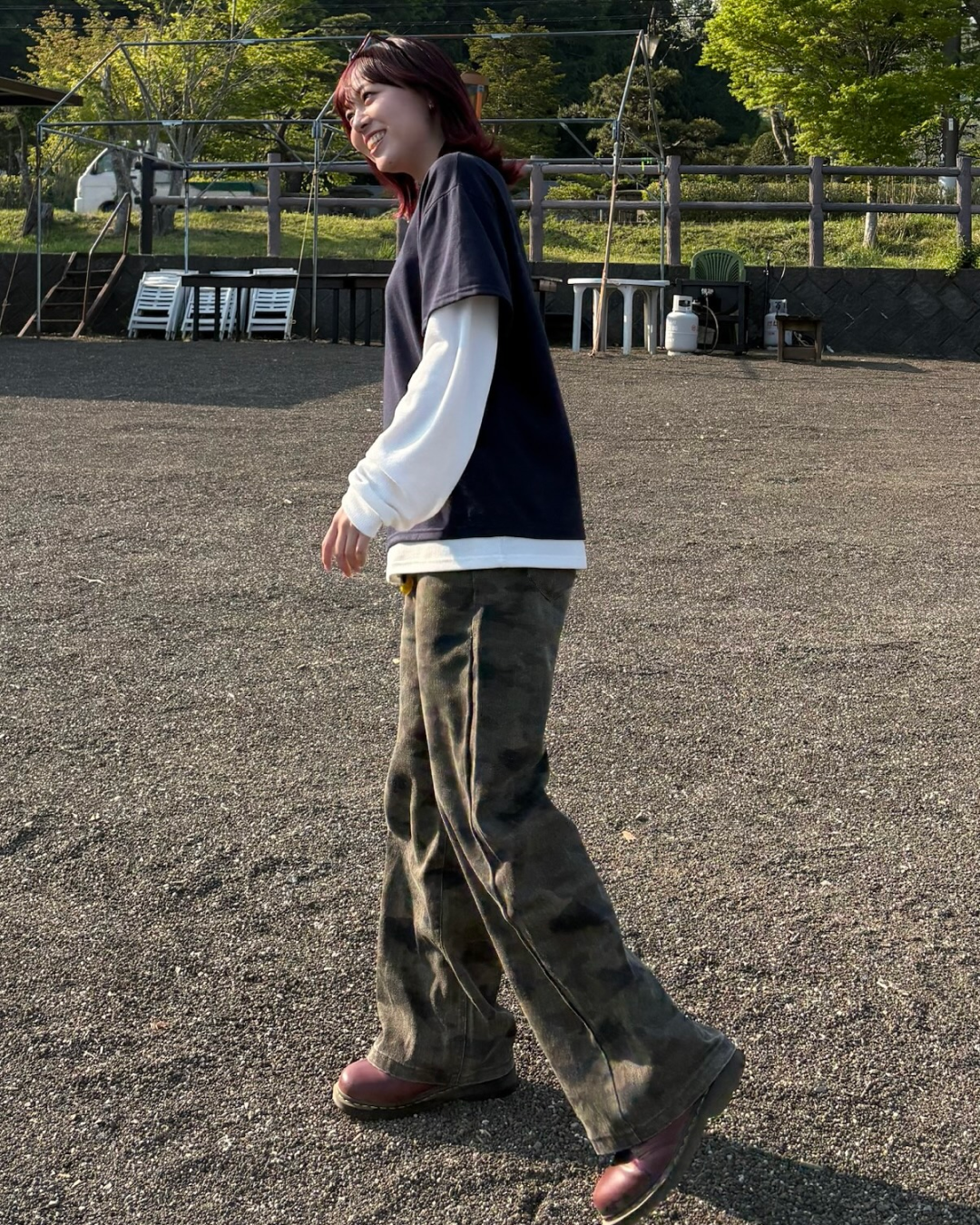 迷彩ストレートパンツ WF0047