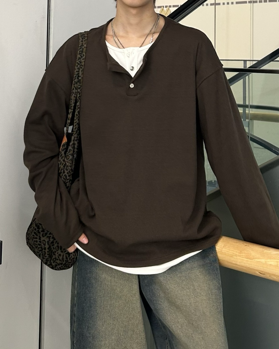 【即納】フェイク2ピースロングTシャツ WG0004
