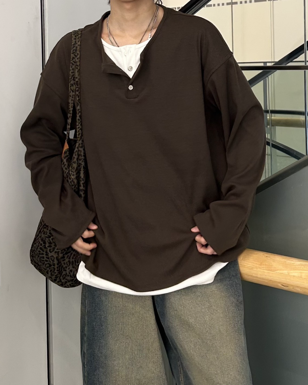 【即納】フェイク2ピースロングTシャツ WG0004