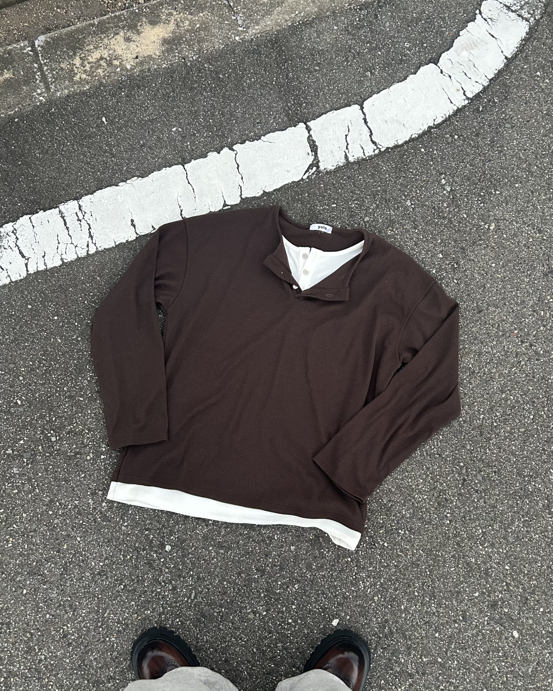 【即納】フェイク2ピースロングTシャツ WG0004