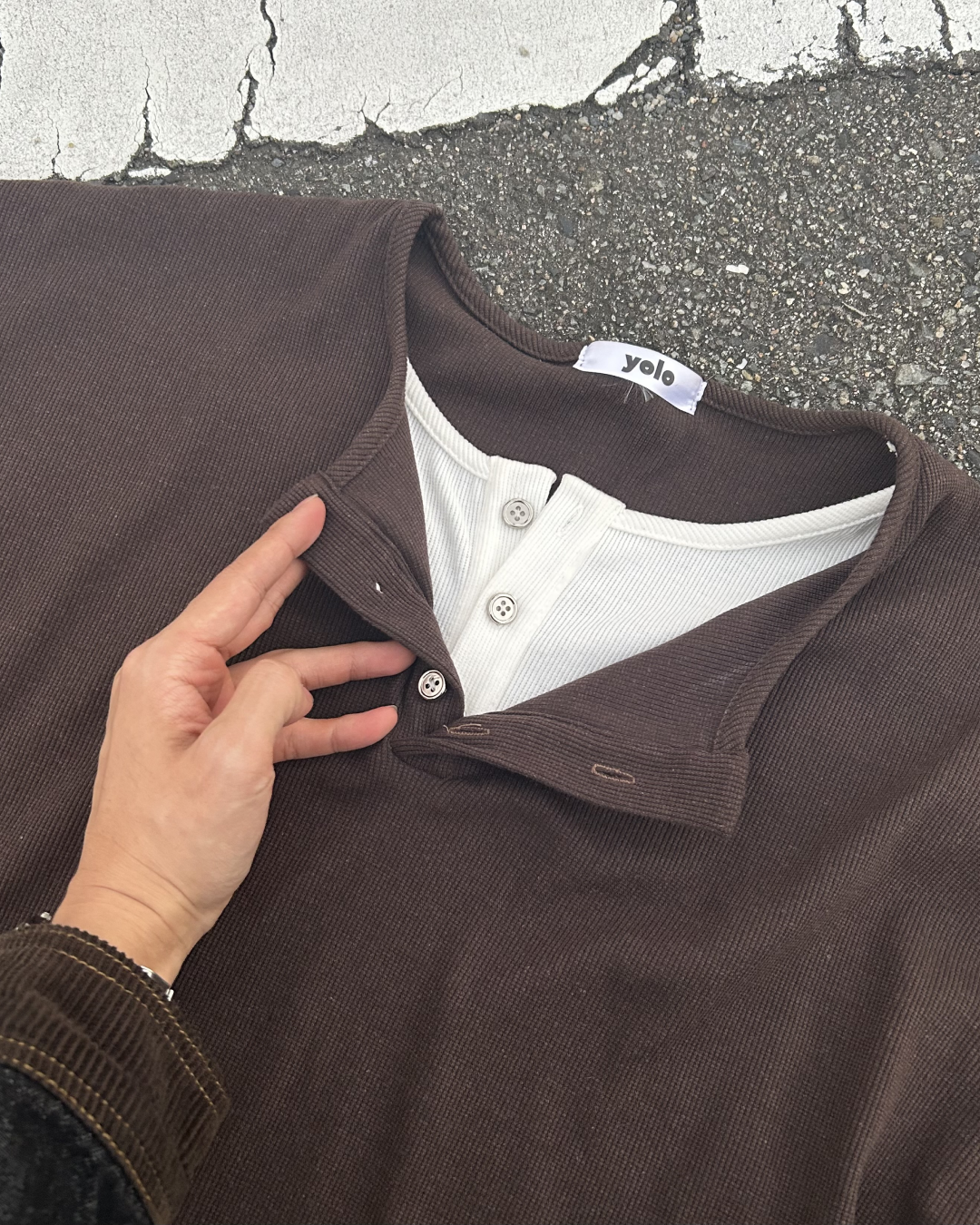 【即納】フェイク2ピースロングTシャツ WG0004