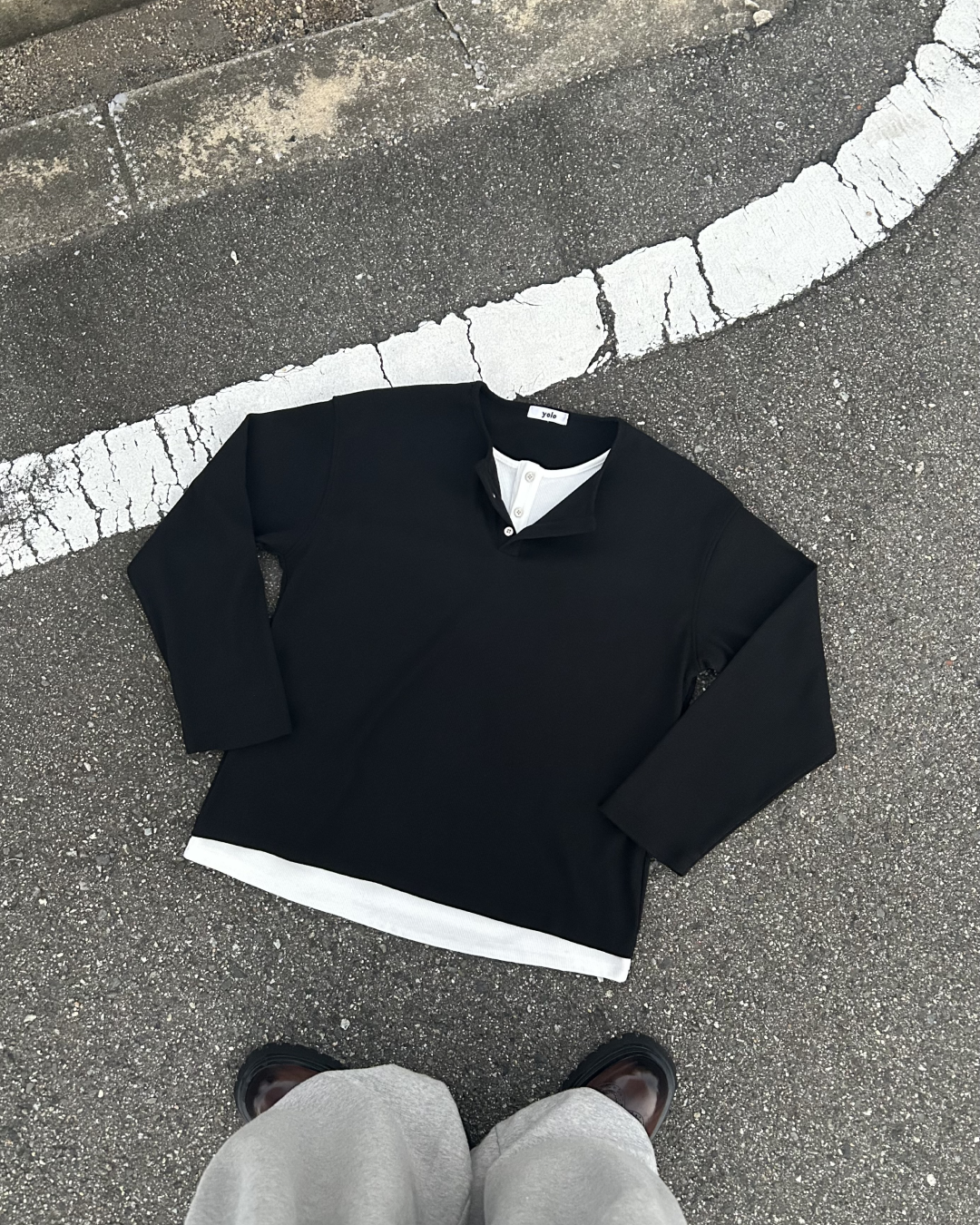 【即納】フェイク2ピースロングTシャツ WG0004