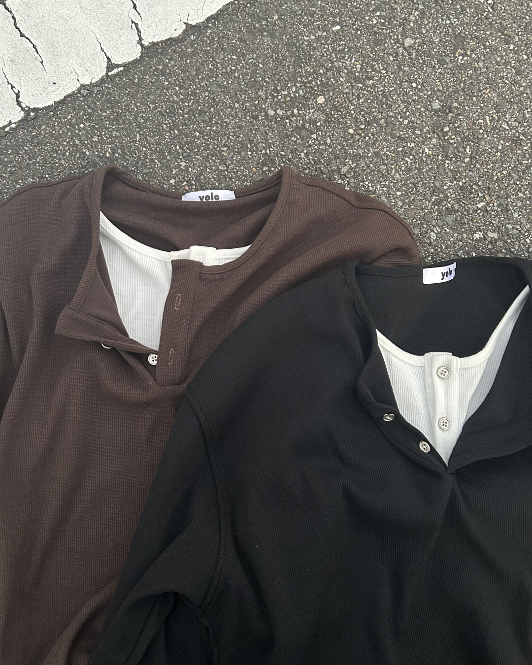 【即納】フェイク2ピースロングTシャツ WG0004