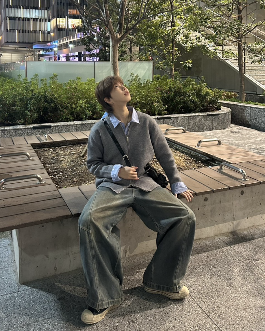 クルーネックジップカーディガン WG0005