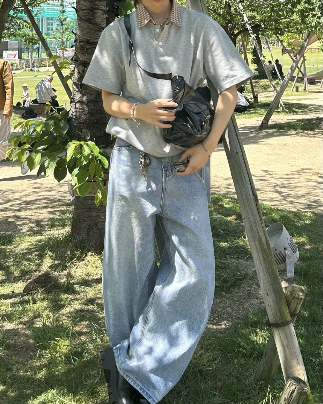 切り替えチェックカラーポロ WG0033