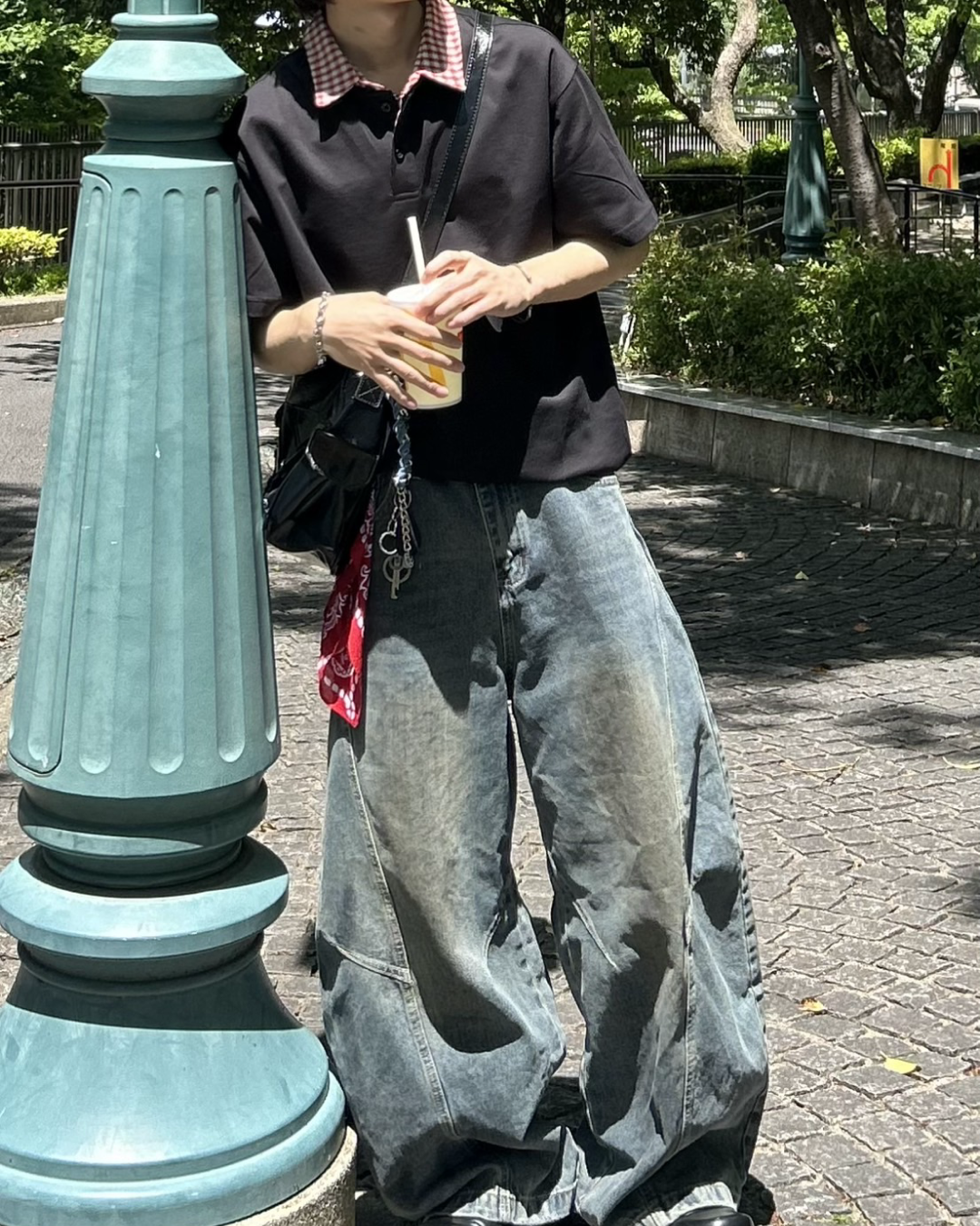 切り替えチェックカラーポロ WG0033