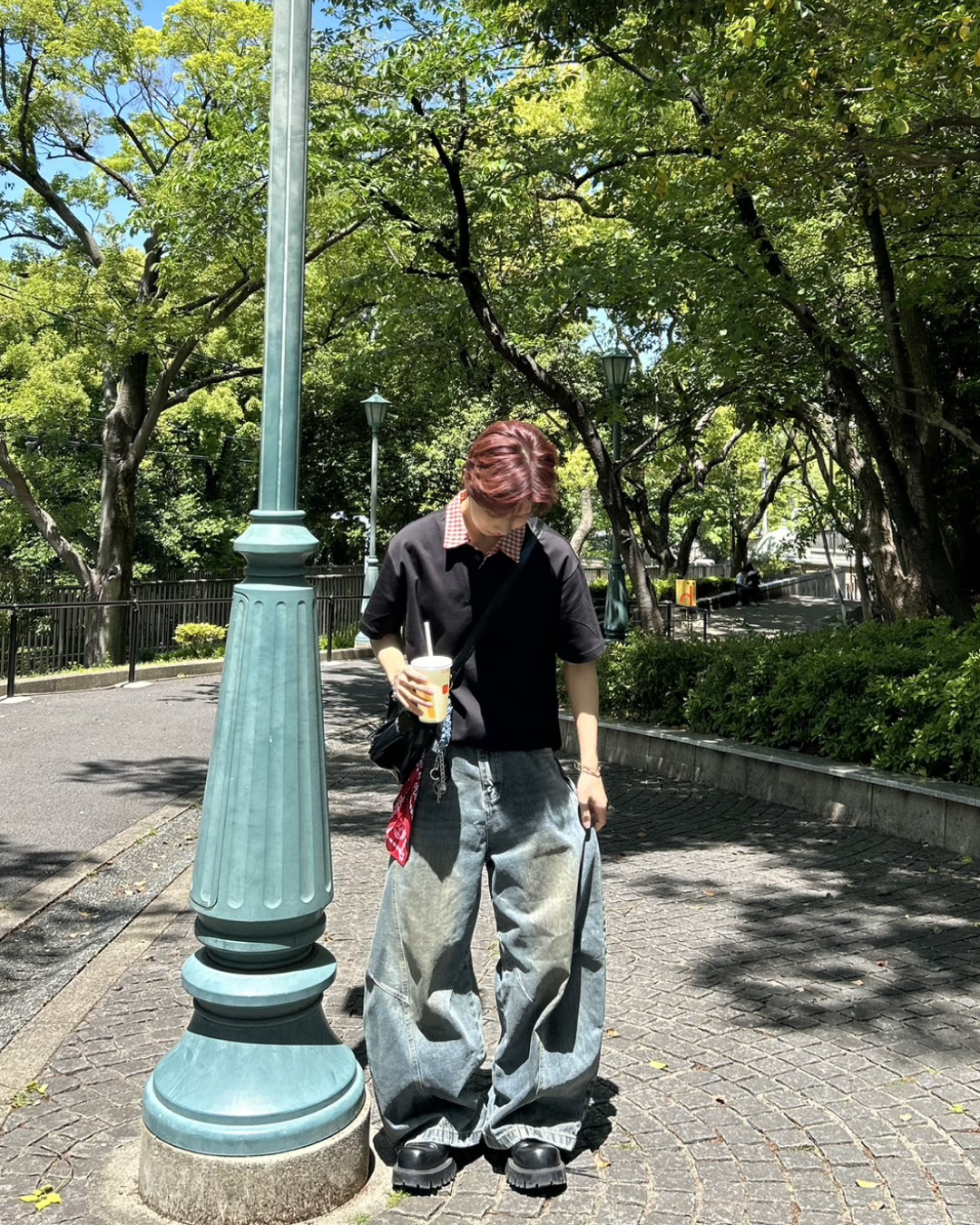 切り替えチェックカラーポロ WG0033