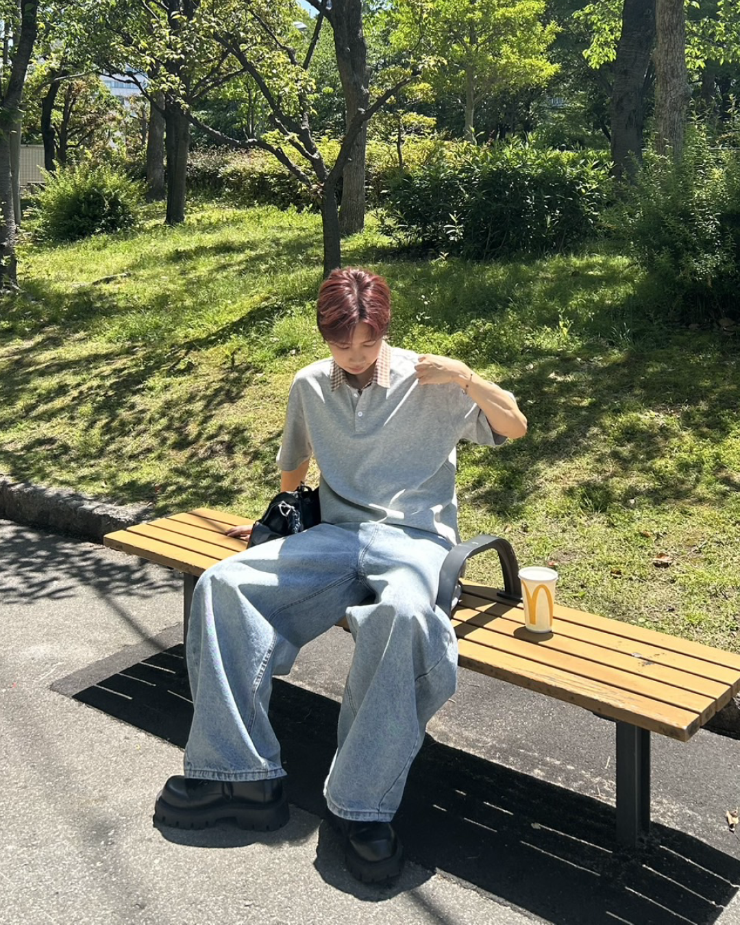 切り替えチェックカラーポロ WG0033