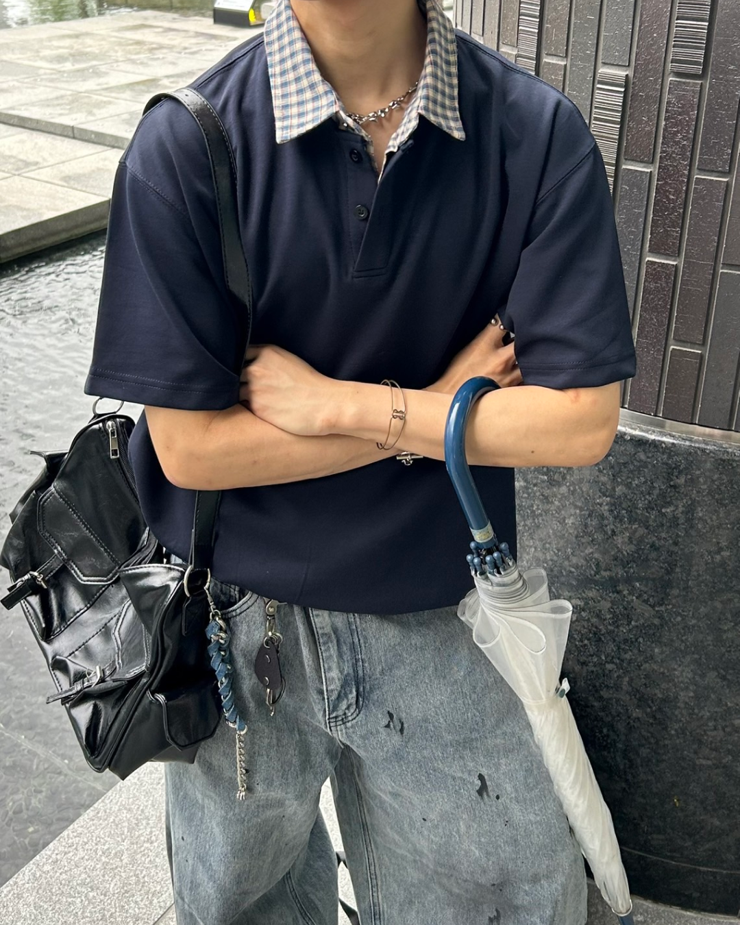 切り替えチェックカラーポロ WG0033