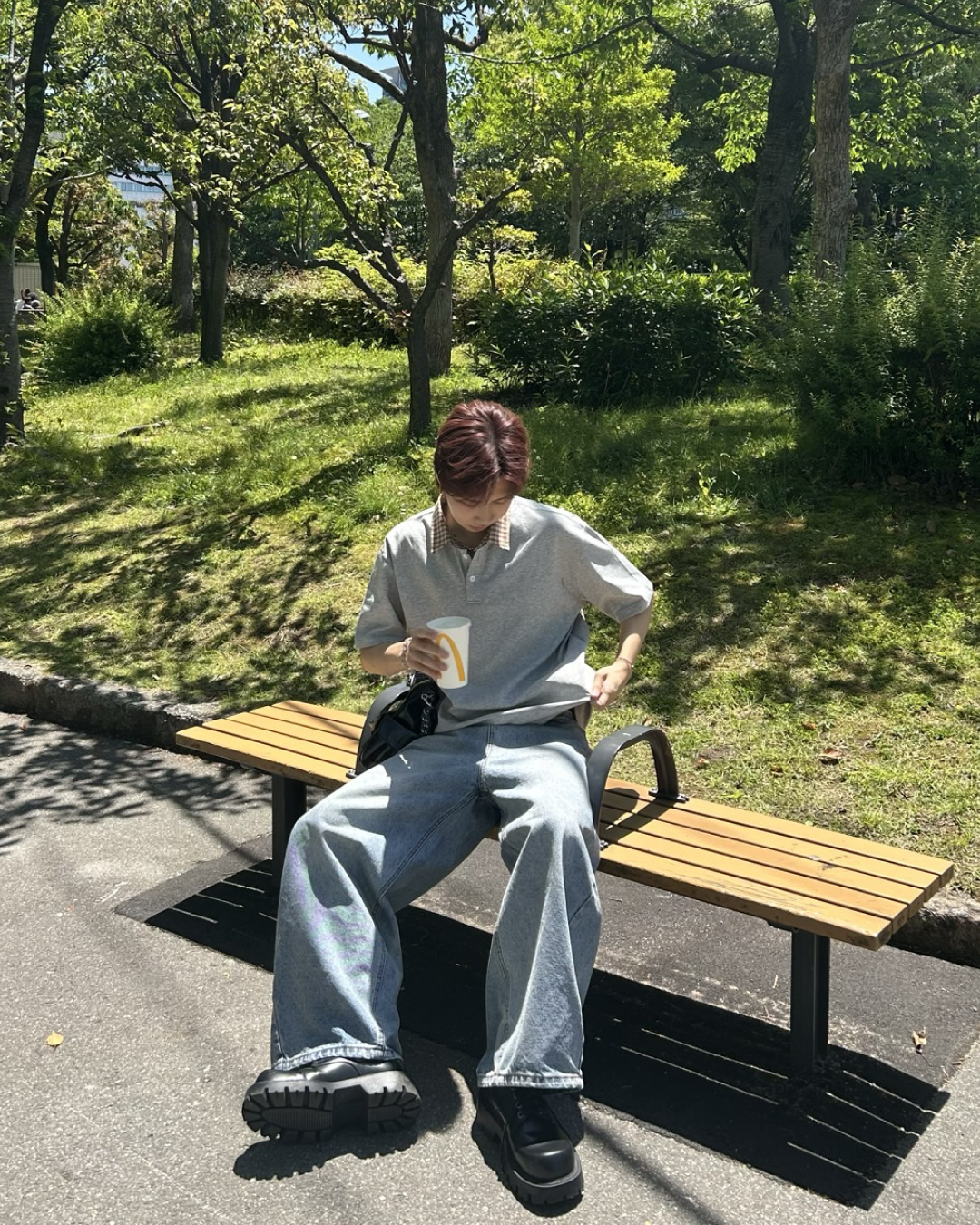 切り替えチェックカラーポロ WG0033