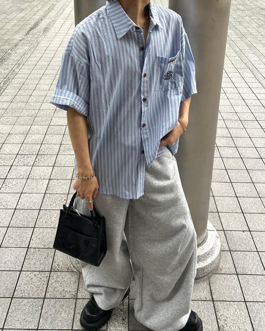 【即納】カラーストライプシャツ WG0071