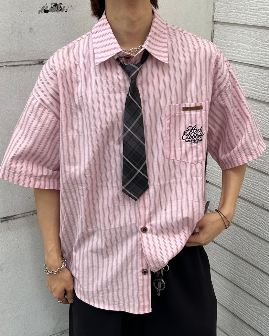 【即納】カラーストライプシャツ WG0071