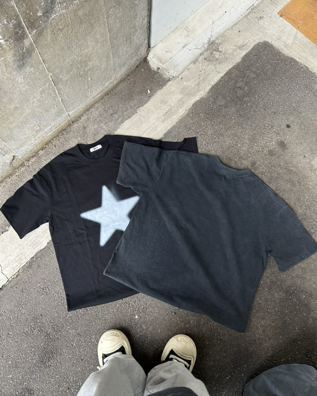 スタープリントドロップショルダーTシャツ WG0124